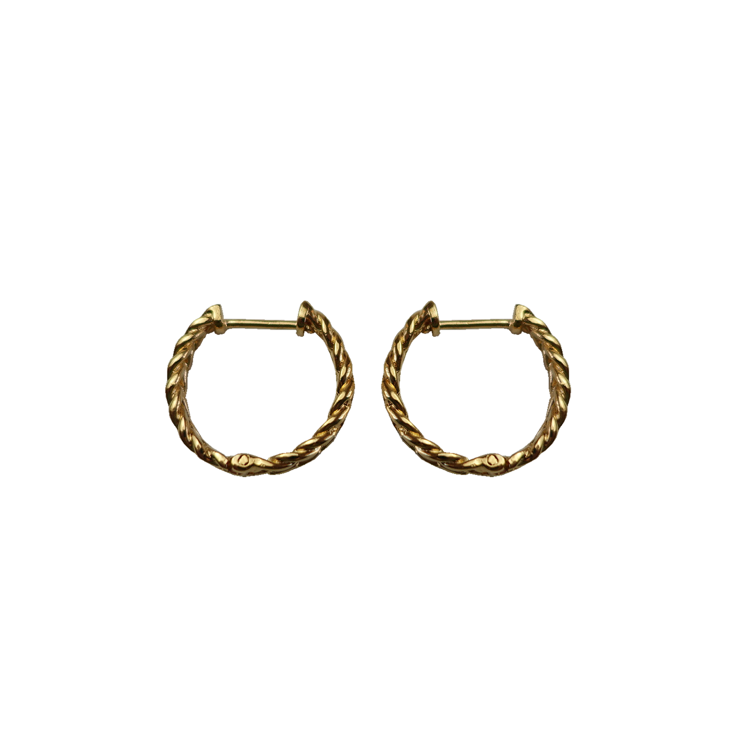 Plaited Thin Hoops 14k